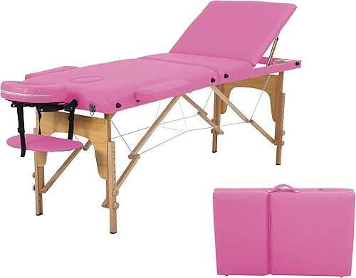 Mesas de masaje, cama portátil de pestañas de 73 pulgadas de largo, 24 pulgadas de ancho, cama de spa portátil de altura ajustable, 3 mesas
