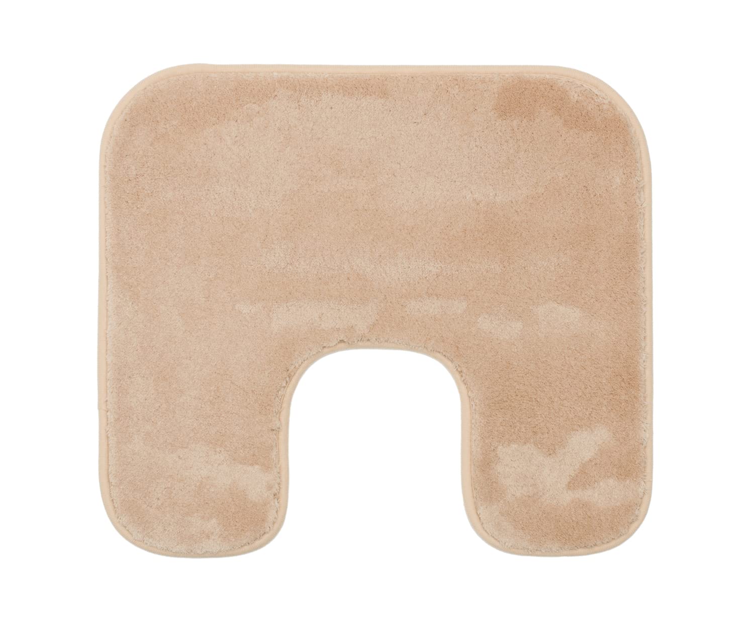 Gözze - Premium Rutschfester Badteppich mit Ausschnitt, RIO, 100% Microfaser, Ideal als WC-Vorlage für Standtoilette, 50 x 45 cm - Sand