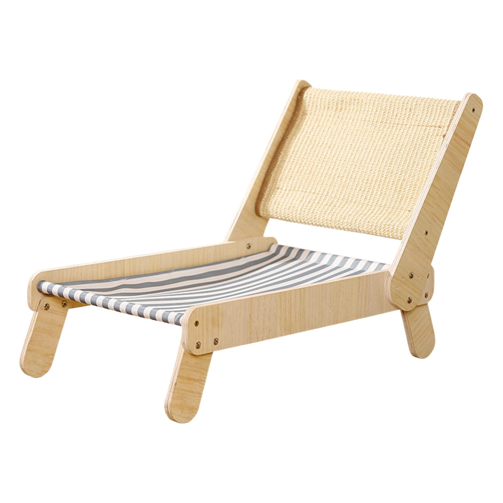 Chaise longue pour chat en bois noble avec zone de grattage