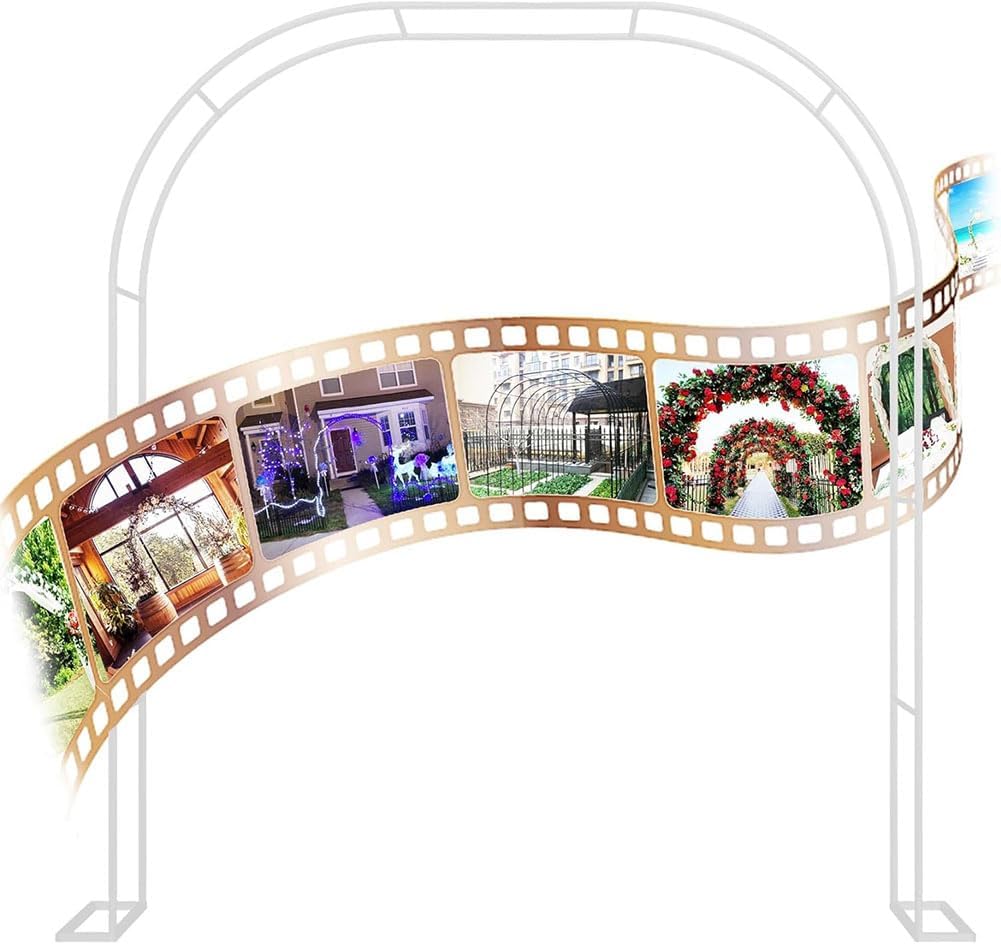 Outdoor Metal Garden Arch Heavy Duty Rose Arbor Climbing Plants Support Archway Large Wedding Arches 140Cm 180Cm 240Cm 120Cm Wide,White,W1.8M*H2.2M