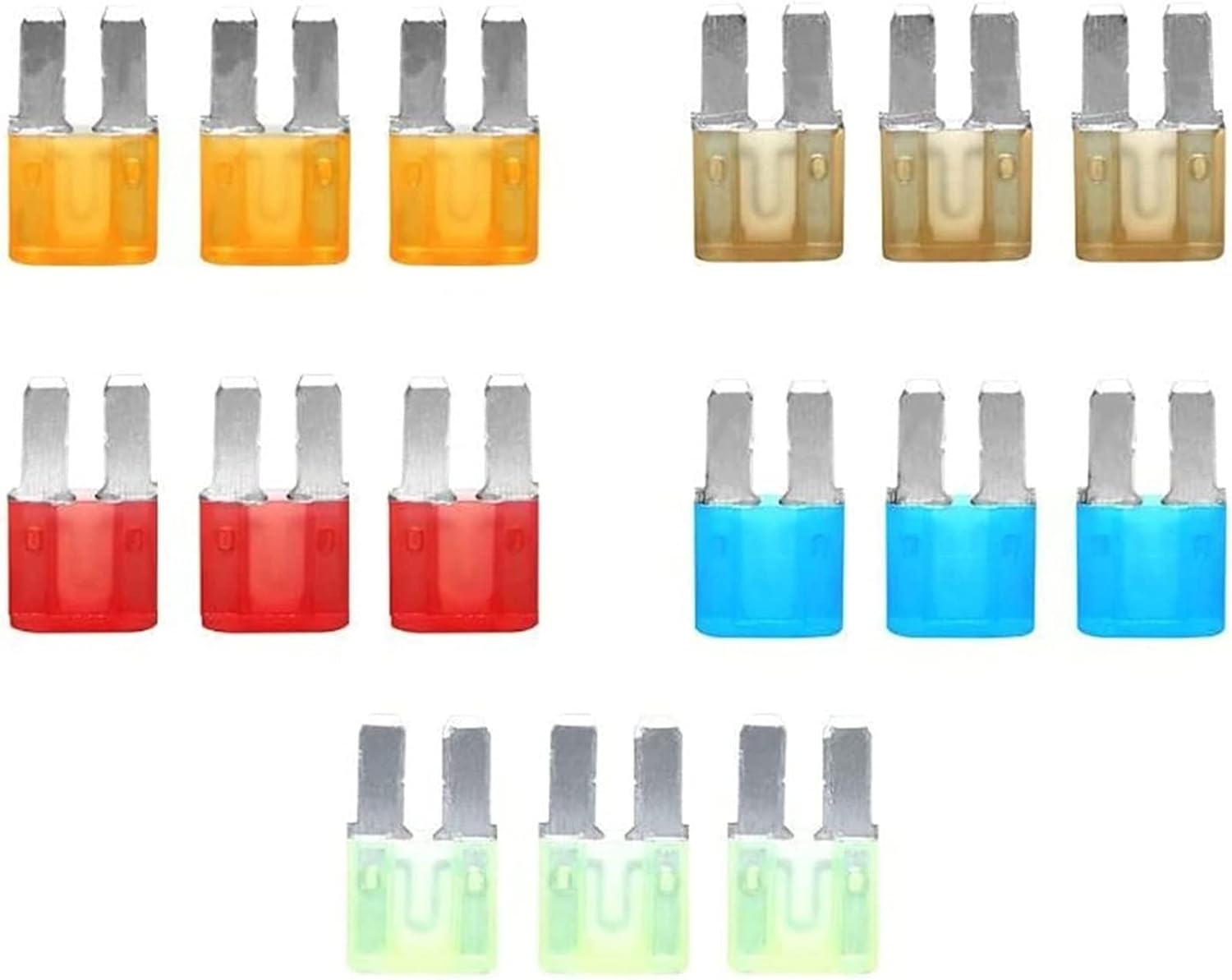 Fuse 15pcs Micro 2 Fuses 5A 7. 10A 15A 20A Assorted Car Automotive Blade Kit