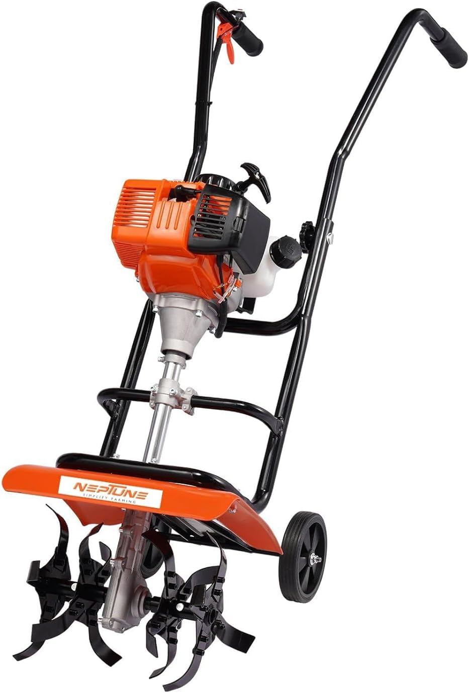Neptune Simplify Farming NC-52 Top Mini Tiller | 2HP Powerful 52CC 2 Stroke Petrol Engine With Metal Blade, Maximum Width 13" Depth 4"| Cultivator, Rotavator, Weeder | Suitable For Agriculture & Crops