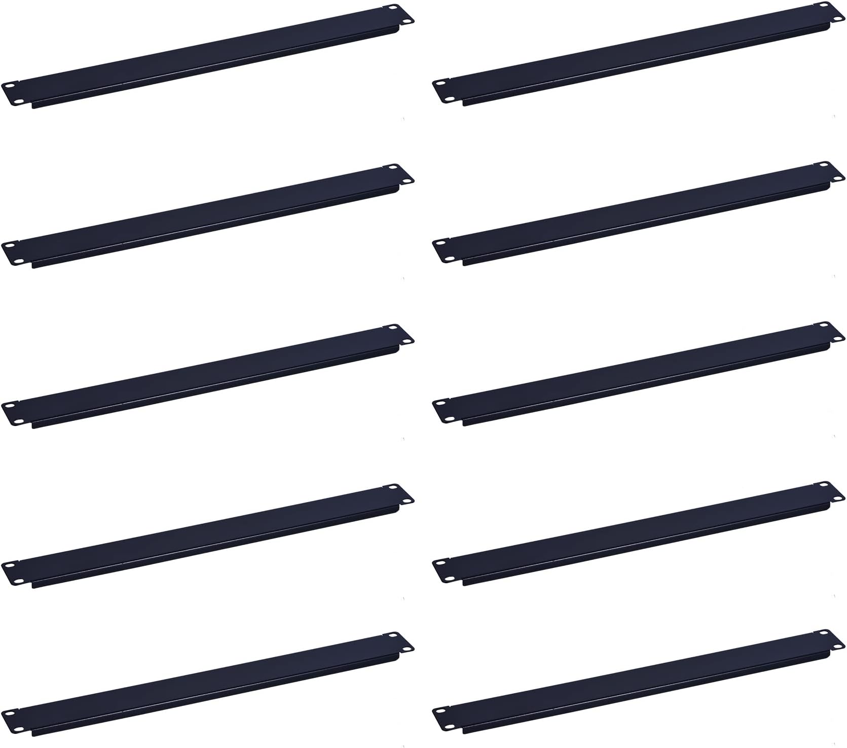 RackPath 1U Blank Rack Mount Panel Spacer (10 Pack) for 19in Server Rack Enclosure or Network Cabinet