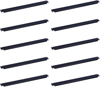 RackPath 1U Blank Rack Mount Panel Spacer 10 Pack for 19in Server Rack Enclosure or Network Cabinet