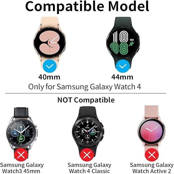 Suoman 2+2 Pack for Samsung Galaxy Watch 4 40mm Case, 9H Tempered Glass Screen Protector+ [Anti-Scratch] Full Coverage Durable Hard PC Matte Protective Cover (Black+Black)