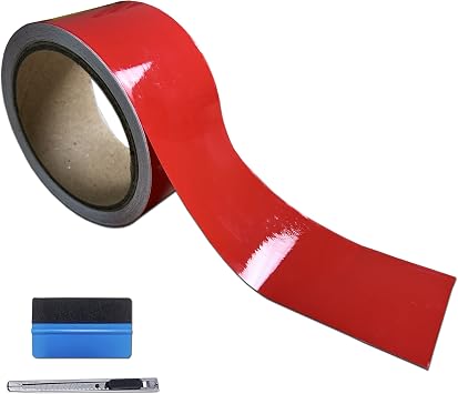 LZLRUN Gloss Red Vinyl Tape for Black Out Chrome Delete Window Door Trim