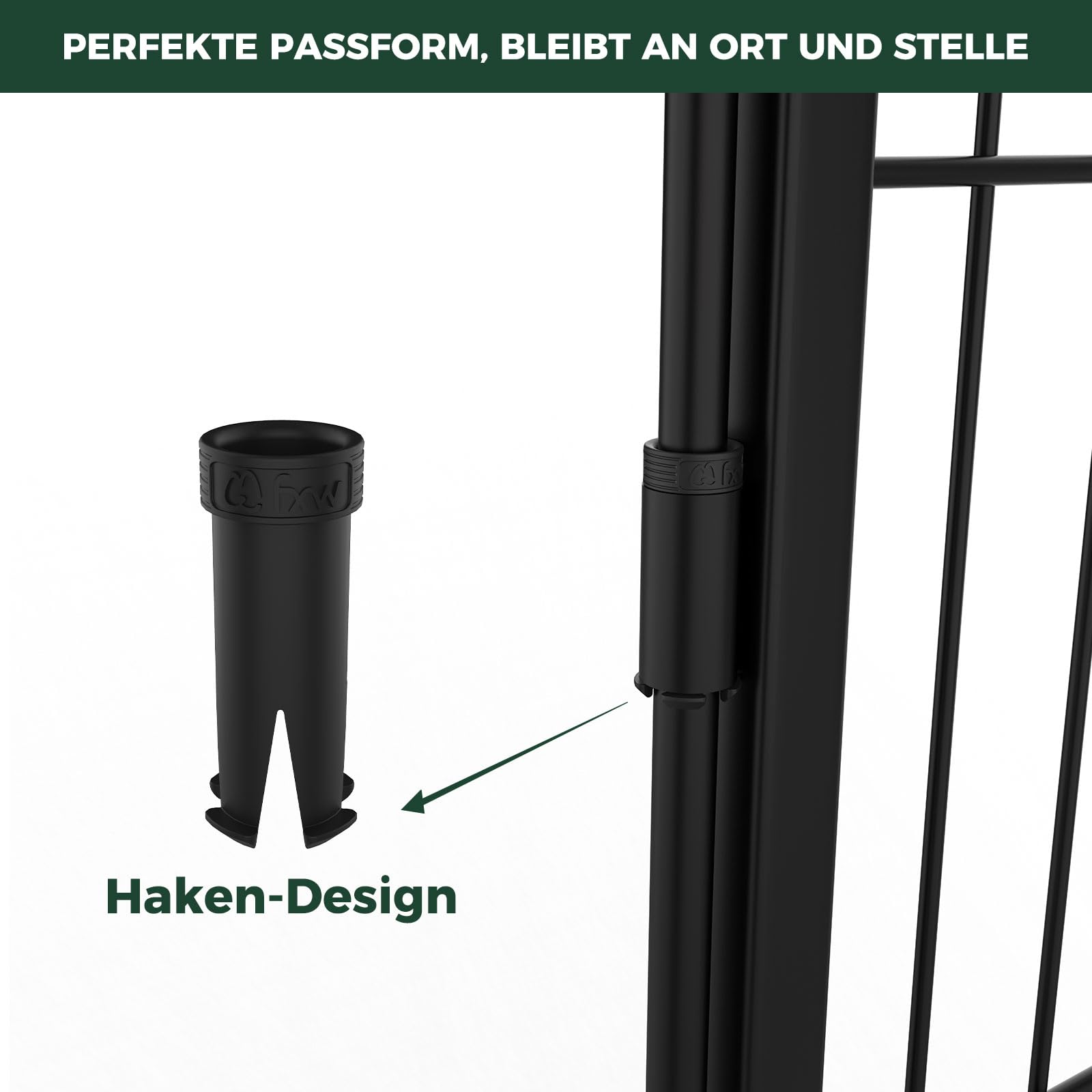 fxw Hundelaufstallzubehör - Schalldämpferrohre, kompatibel mit fxw Rollick/Instant Hundelaufstall (Ersatz für HomePlus/Hundegitter) (32PCS, Schwarz) │ Patentiert