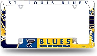 NHL Rico Industries All Over Chrome Frame 12" x 6" Chrome All Over Automotive License Plate Frame for Car/Truck/SUV