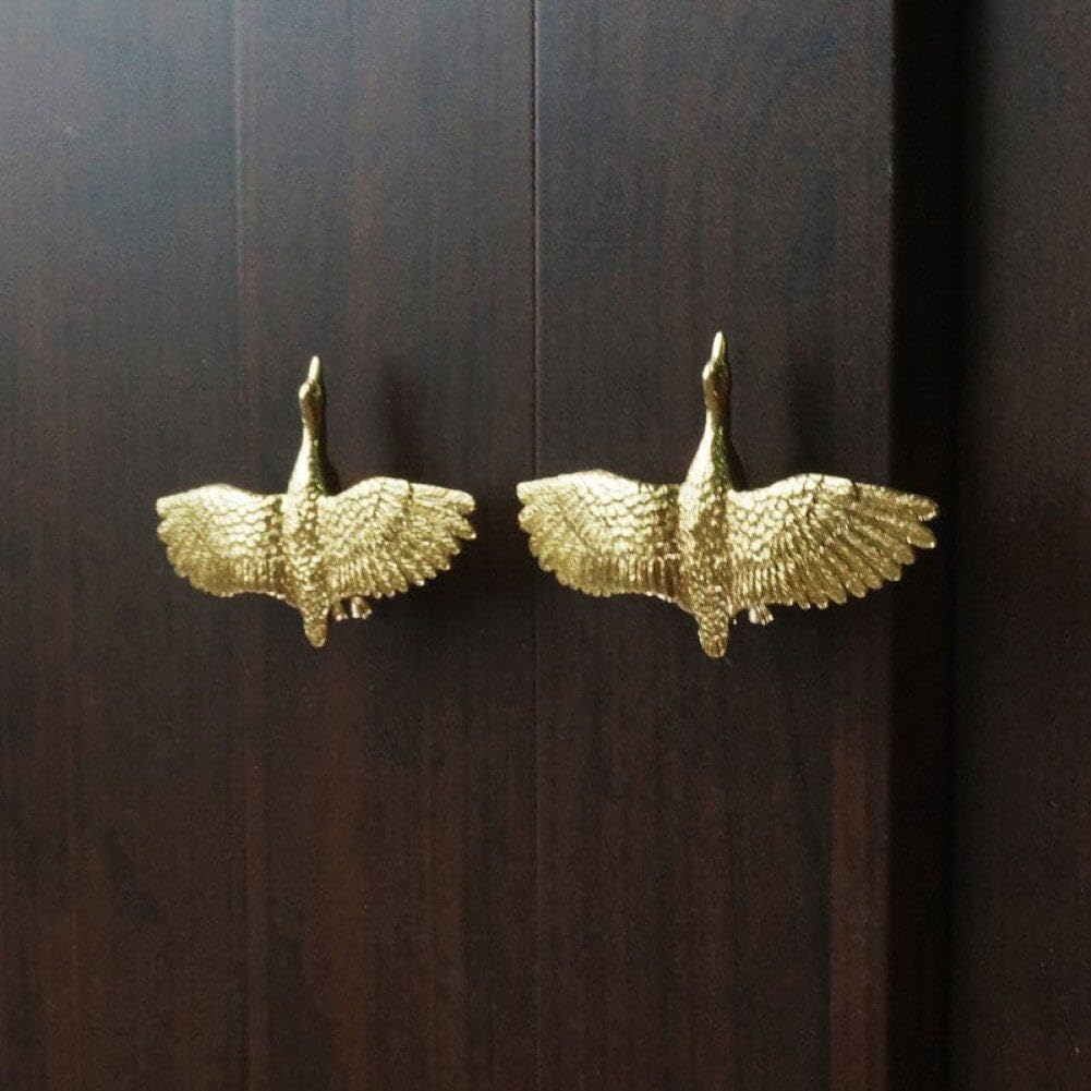 Schrankgriff Messing Vogelform Schranktürgriff Knopf Vintage Kleiderschrank Möbelgriff Dekorativer Knopf für Möbel