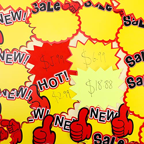 220 Pieces Price Neon Tags Fluorescent Star Burst Sign Blank Star Retail Price Signs Garage Burst Signs Bulletin Board Decor Star Shape Neon Paper Tag For Retail Store, Market, Party Favors, 11 Styles #TOP2