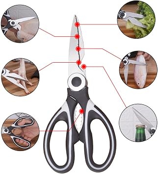 Kitchen Scissors Heavy Duty Kitchen Shear Versatile Kitchen Tools Stainless Steel cutter with Cover GEiNNOVA