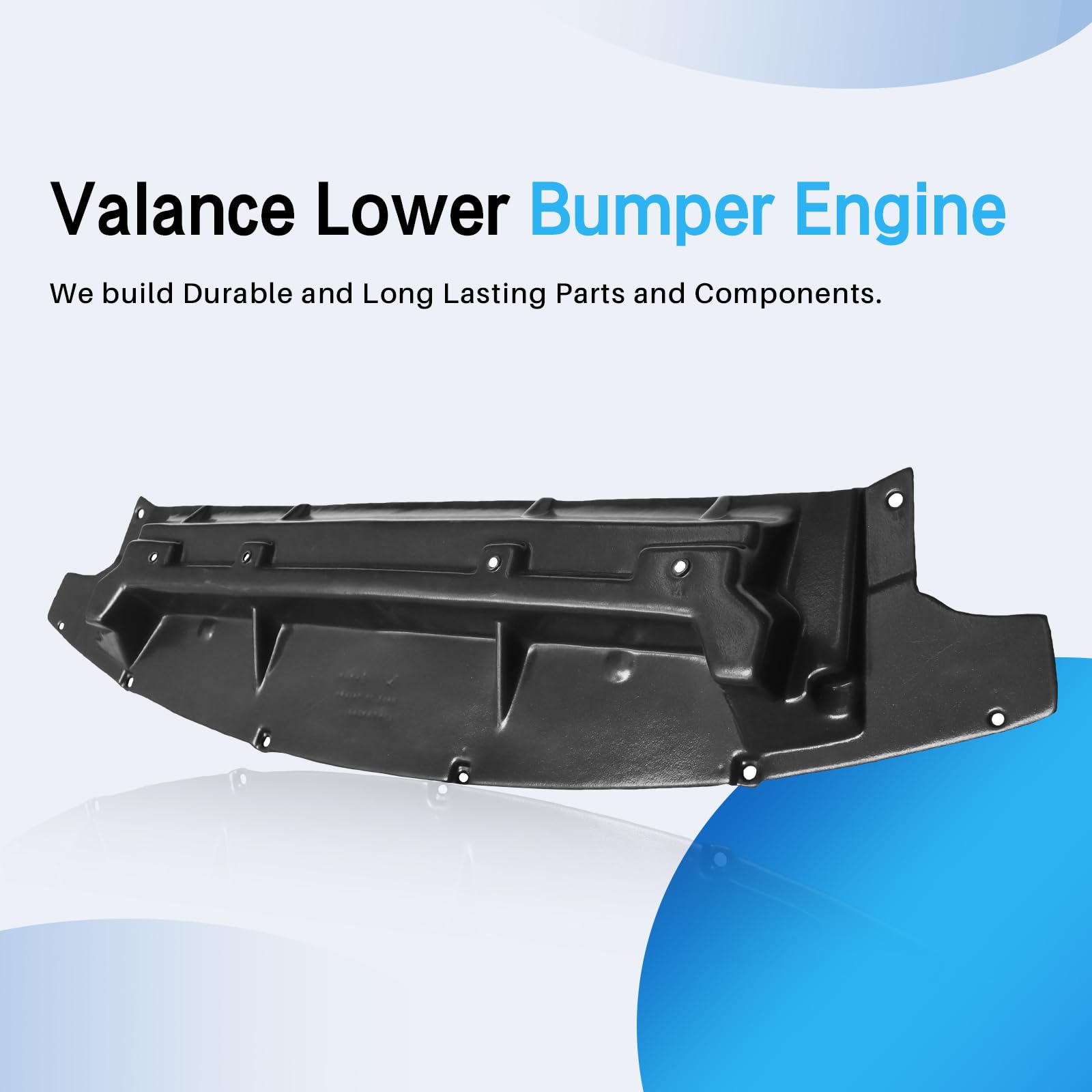 CarPartsDepot Valance Lower Bumper Engine Cover - Valance Air Deflector Textured Plastic Compatible With Fusion 2010 2011 2012 Fit AE5Z8327B FO1228114