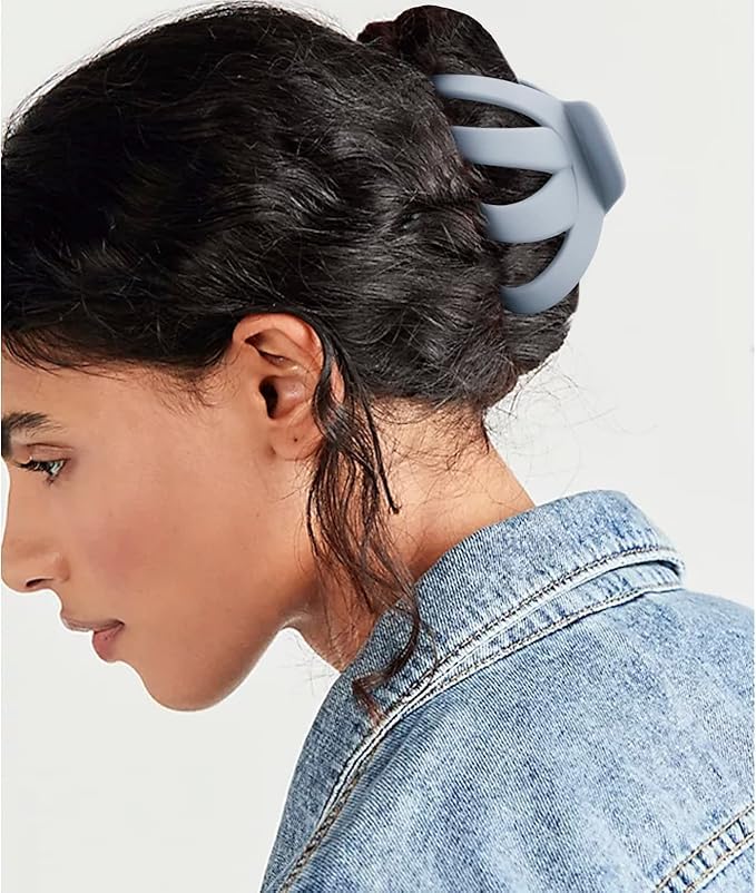 Image of 4 Pcs Octopus Shape Matte Hair Claw Clips for Women & Girls - Strong Hold, Non-Slip Clutcher for Thick, Thin Hair - Stylish Everyday Hair Accessories