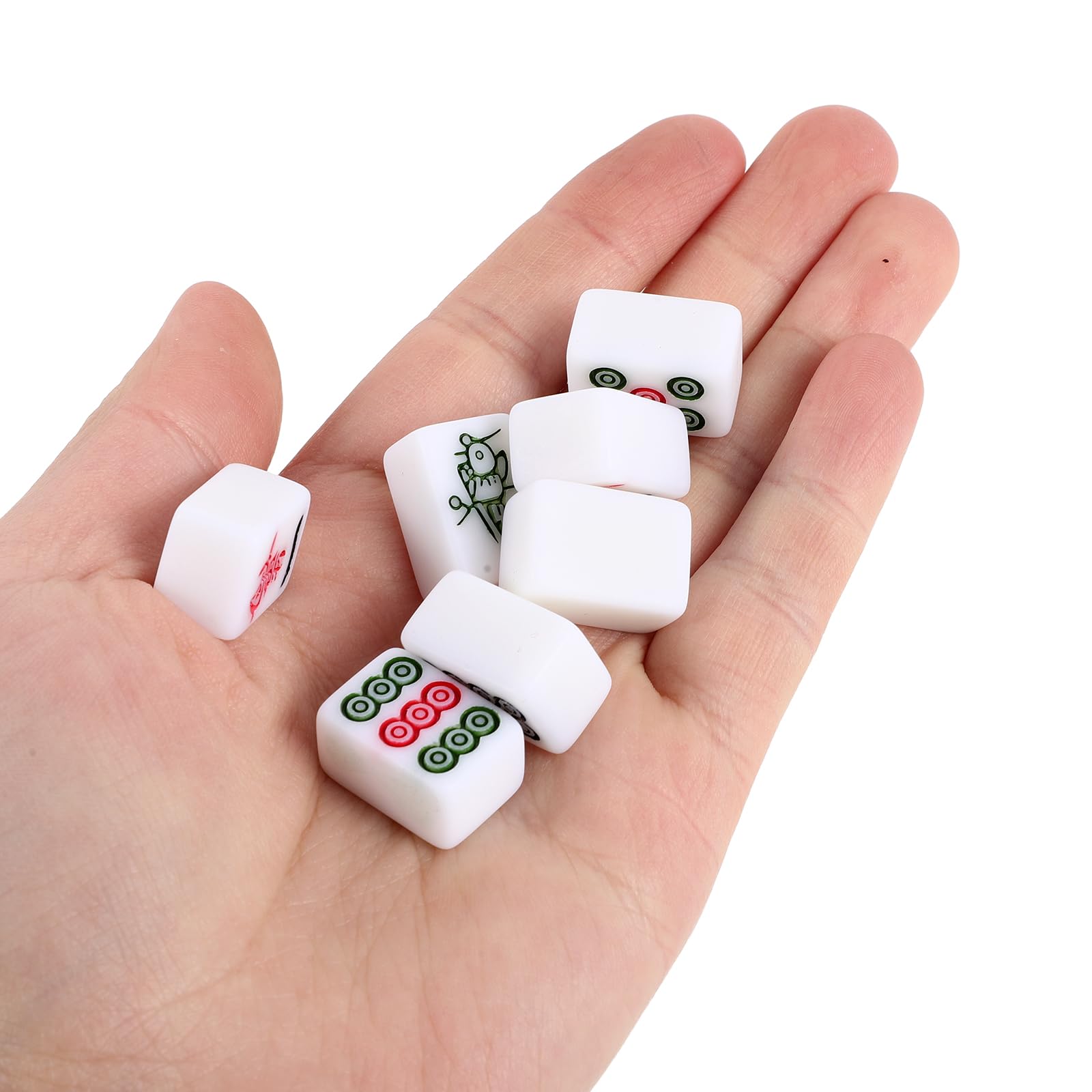 TOYANDONA Kleiner Mahjong Reiseset mit 20mm Steinen Tragbares Chinesisches Brettspiel Kompaktes Mahjong Satz für Unterwegs und Familienspiele