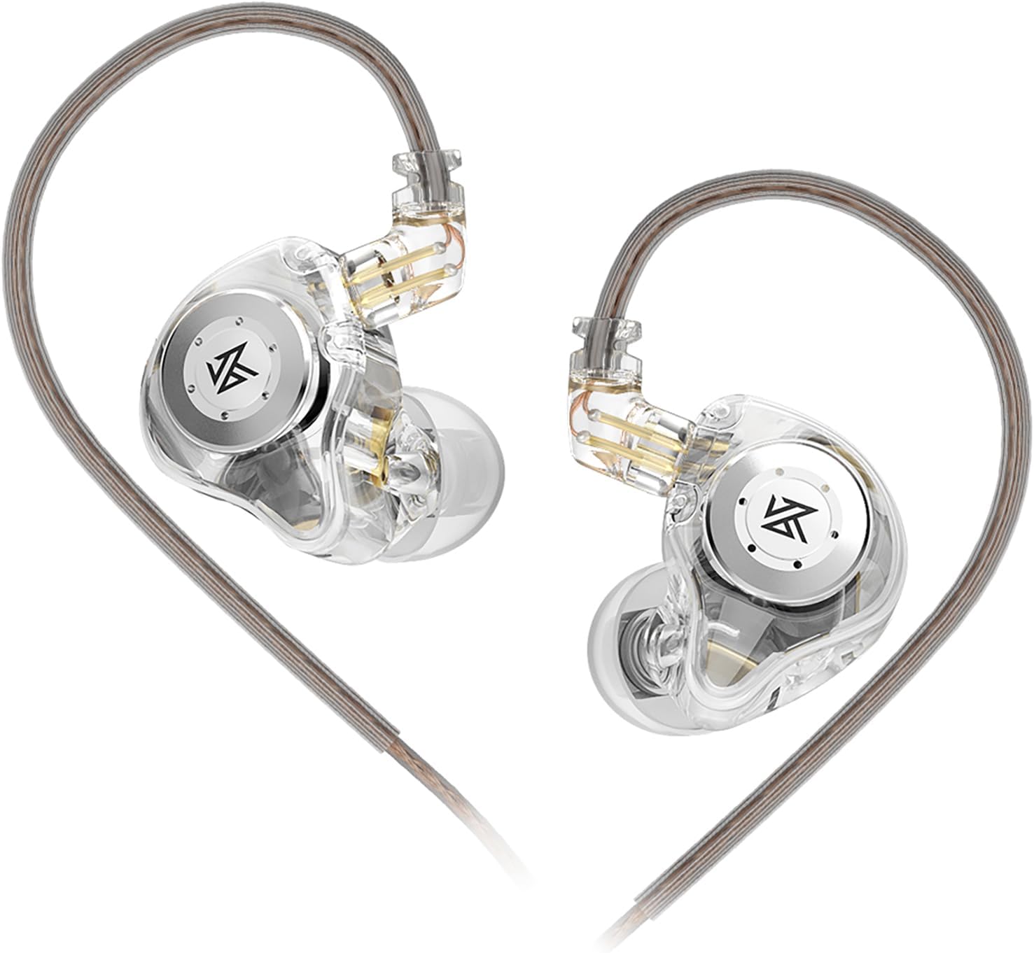 FEDAI KZ EDX PRO In-Ear Earphones Headphones with 1DD Wired KZ In-Ear Monitor HiFi 10mm Dynamic Driver Detachable Cable IEM Earphones for Gaming Video Music Church Transparent, No Mic