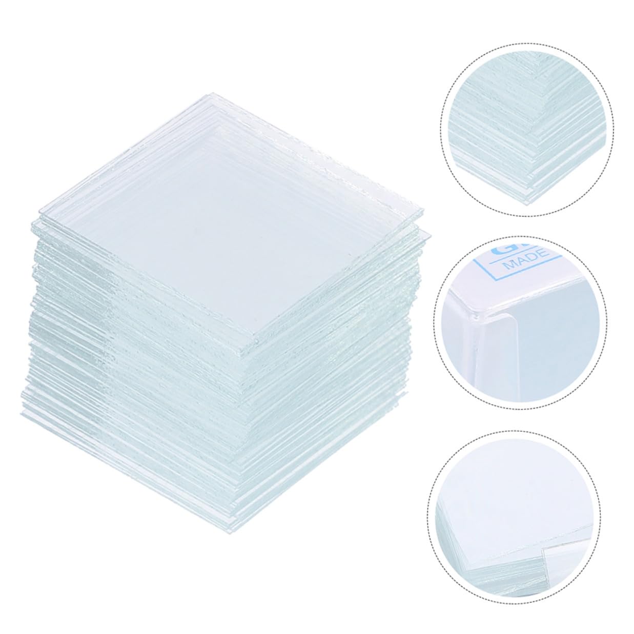 PRETYZOOM 500Pcs Square Cover Slips for Microscope Slides Glass Specimen Preparation Consumables for Laboratory and Research Use