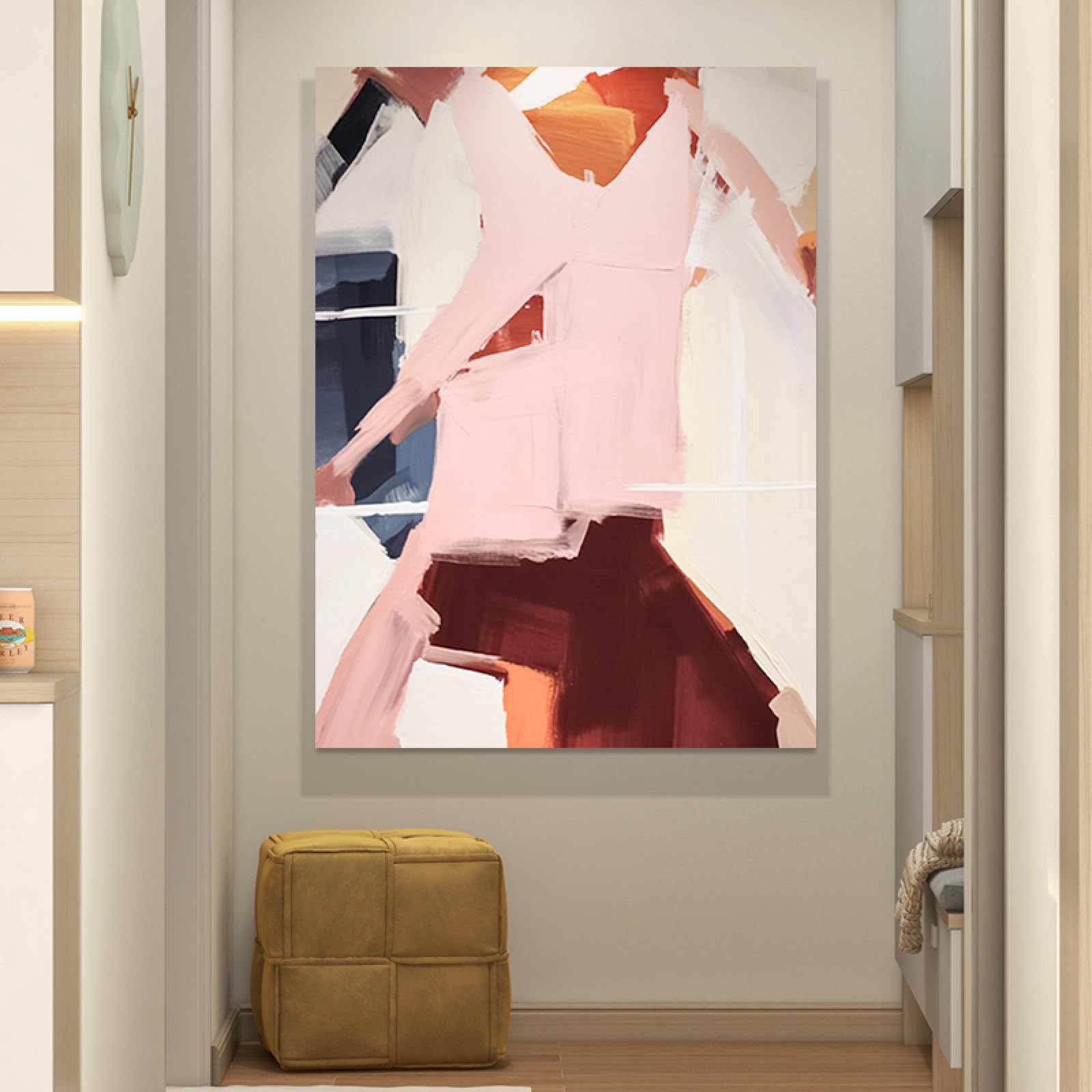 Peinture à l'huile sur toile pour un salon art déco chaleureux