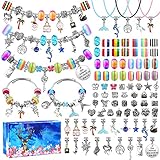 90 Pcs Charms Bracelet Making Kit for Girls, Thrilez DIY Charm Bracelets Kit with Jewelry Beads, Bracelet Charms Gift for Girls Ages 7-12, Bracelet Kit Jewelry Gift for Girls Kids Teens and Adults