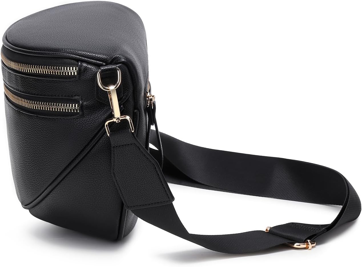 crossbody bags for women Lightweight Fanny Pack Spacious emmafy Sling Bag for Travel, Gym, Running & Daily Use (Black)