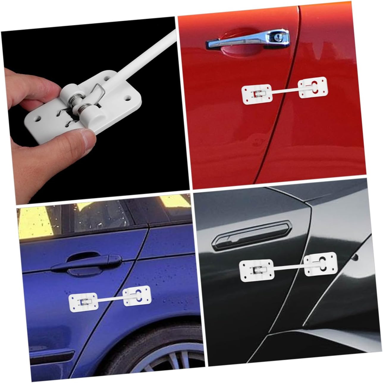 Unomor 2PCS RV Door Latch Kit Adjustable Trailer Door Holder Plastic Wind Hook for Cargo Trailers and Campers