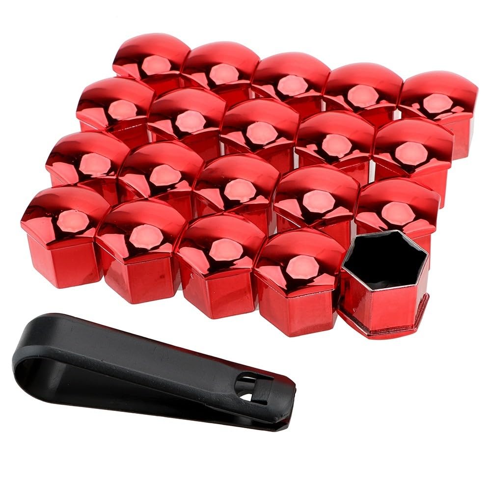 Copridadi esagonali da 19 mm 20 pezzi con strumento di rimozione rosso