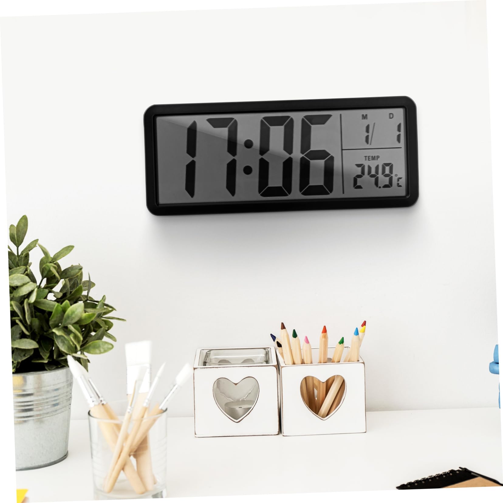 SOIMISS da Parete con Display LED Chiaro Temperatura e Integrati Sensori Ambientali per e Camera da Funzionamento Batteria