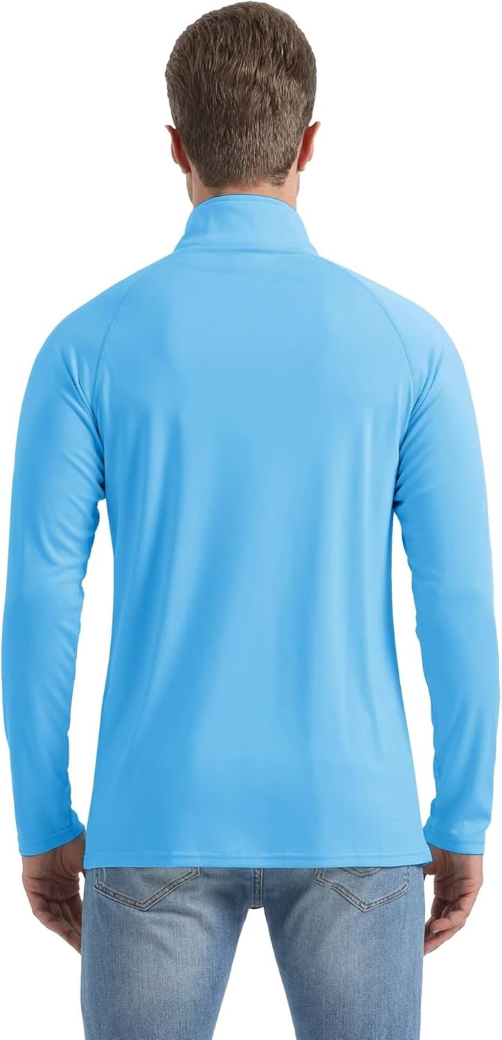 Boladeci Men's UPF 50+ Sun Shirts 1/4 Zip Long Sleeve SPF UV Protection Lightweight Quick Dry Quarter Zip Golf Shirts