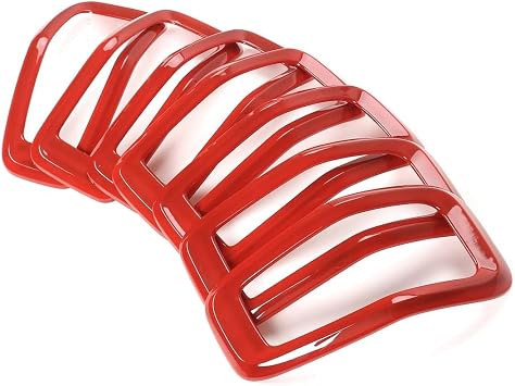 Jimen for Cherokee Grill Inserts, 7PCS Grille Inserts Compatible with Cherokee 2014-2018 Red