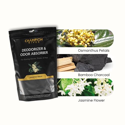 Miniatura 2 de Desodorizante y absorbente de olores para guantes de boxeo y todos los equipos deportivos, absorción de carbón de bambú, diseño de doble bolsa fácil