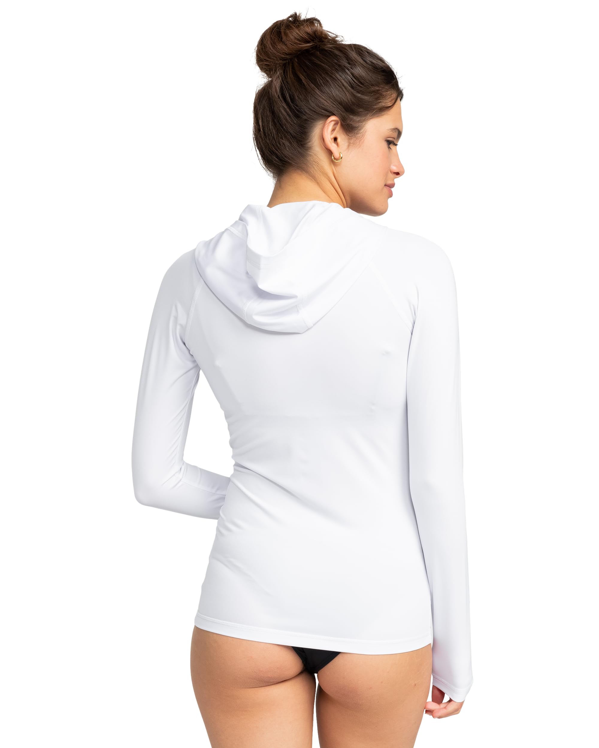 Roxy Zip-up Hooded Rashguard – UPF 50+, Surf, Hiking, Volley, Workout, Yoga, Quick-Dry Shirt Camisetas de protección para Mujer Mujer (Pack de 1)