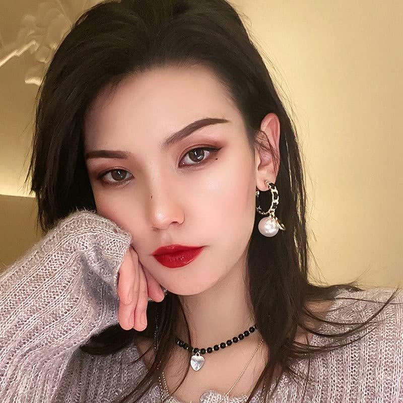 Vintage Number 5 Pearl Hoop Earrings Pearl Earrings Woman Earring Fashion Jewelry for Gift - Image 7