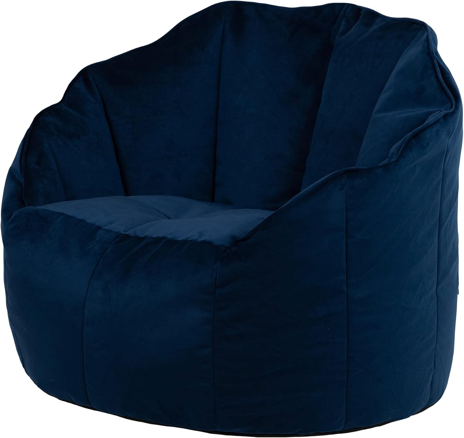 icon Sirena Bean Bag Chair, Navy Blue, Velvet Accent Chair, Adult Bean