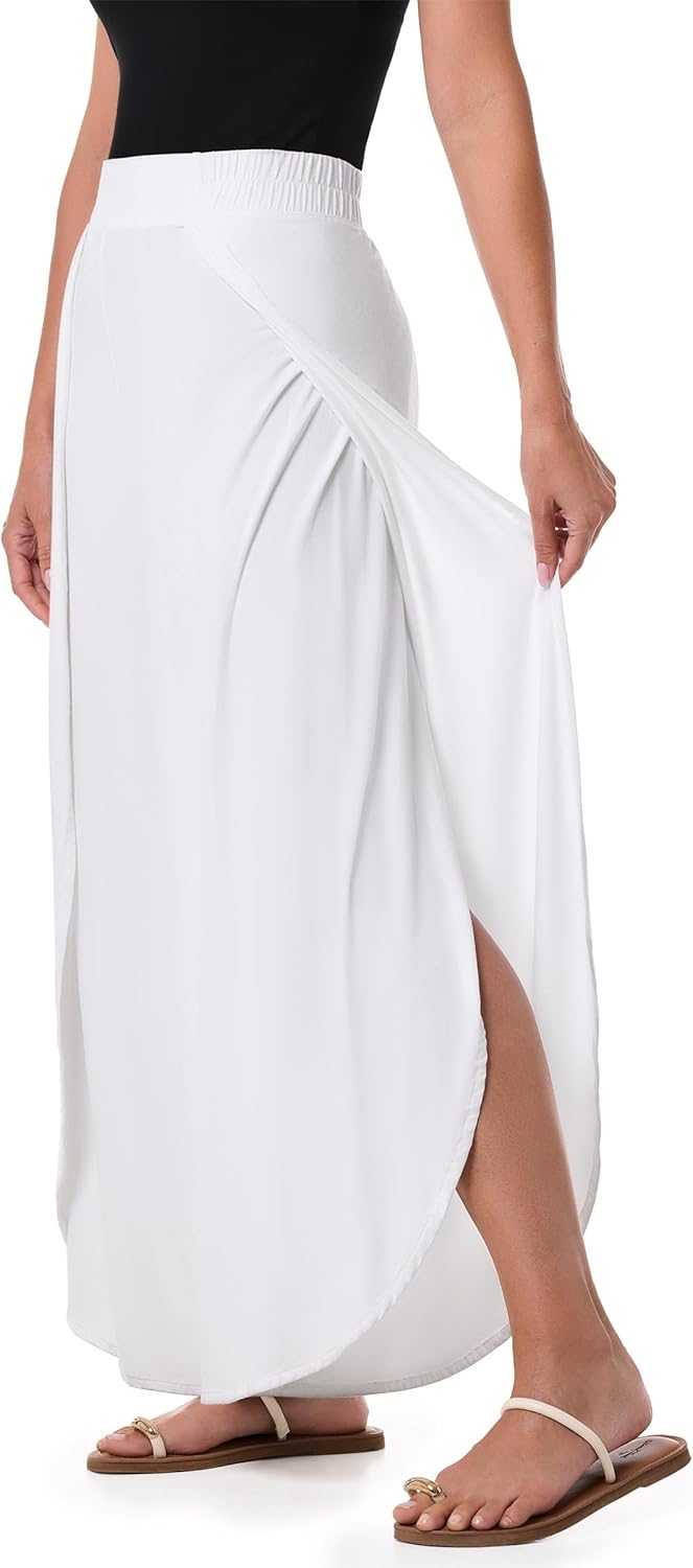 Women's Wide Leg Pants with Overlap Detail - UPF 50+ Sun Protection - Lynsu
