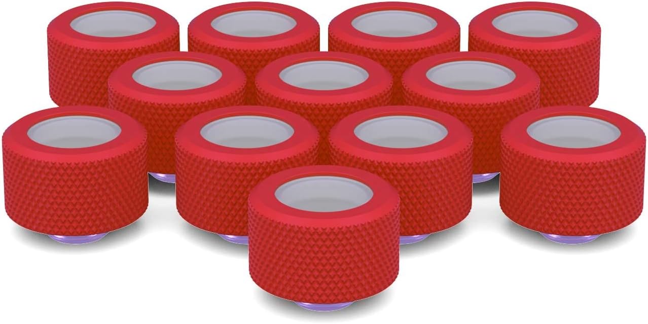 PrimoChill 16mm OD Rigid SX Fitting - 12 Pack - UV Orange