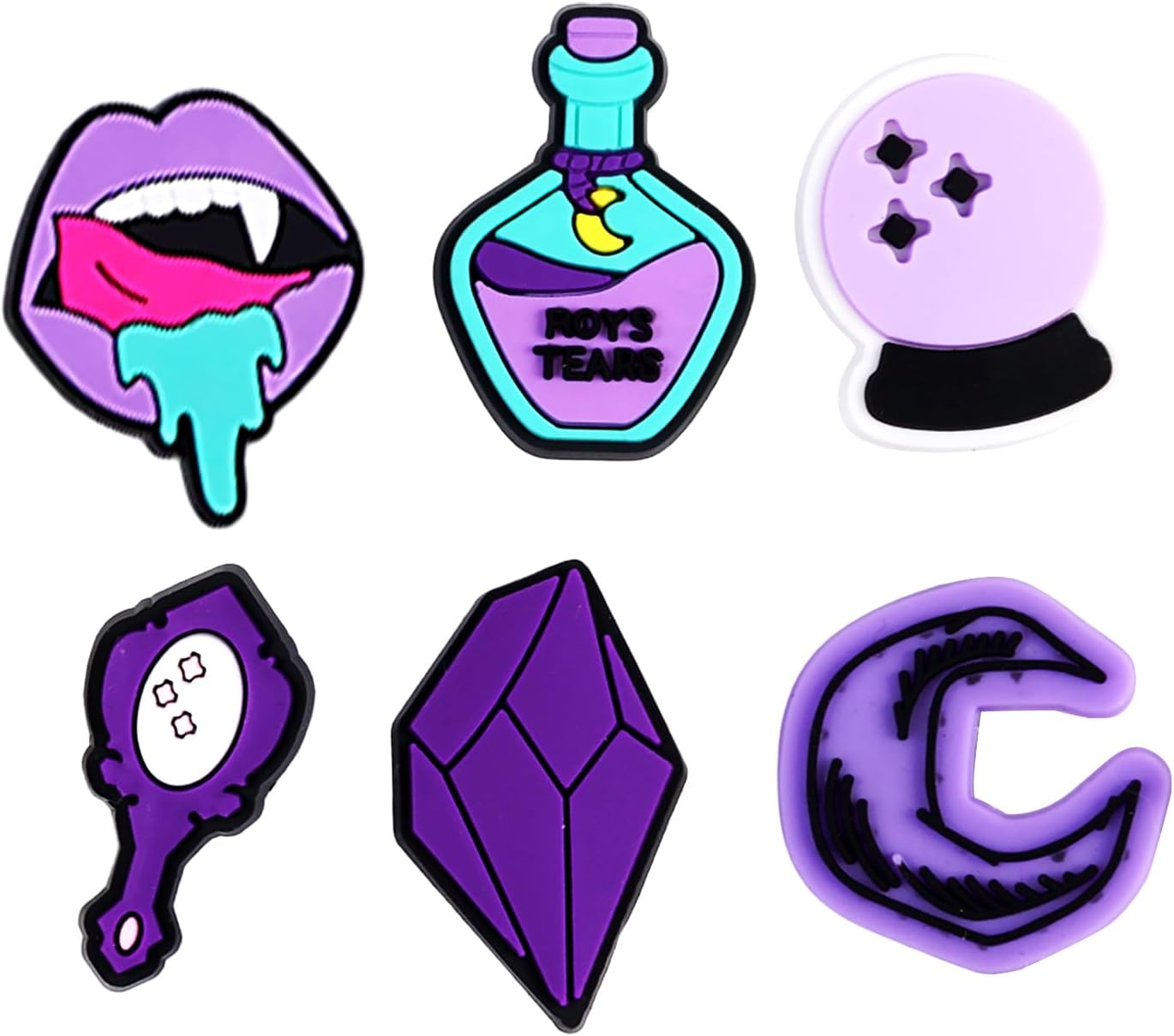 36pcs Horror Shoe Charms for Women, Halloween Witch Goth Shoe Decorations Charms Black Magic Pink Purple Accessories for Clogs Sandals Shoes, Birthday Gifts Party Favors Adults - Image 4