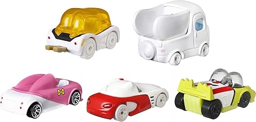 Miniatura 2 de Hot Wheels Sanrio - Coche de personajes de juguete, paquete de 5 unidades en escala 1:64: Hello Kitty, Keroppi, Gudetama, Cinnamaroll & My Melody,