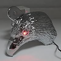 Vista 9 de HTTMT MT246-008-A- Cubierta de bocina de cabeza de águila cromada Compatible con Harley-Davidson de 1992 y más con montaje lateral "cencerro