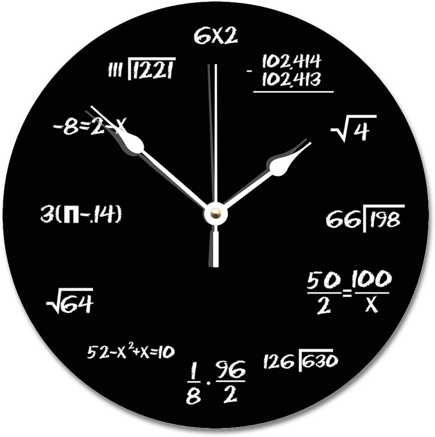 godblessignMath Wall Clock Each Hour Marked by A Simple Math Equation 12 Inch Large Wall Clocks Battery Operated Farmhouse Hanging Clock Unique Wall Decor for Office Classroom School Home