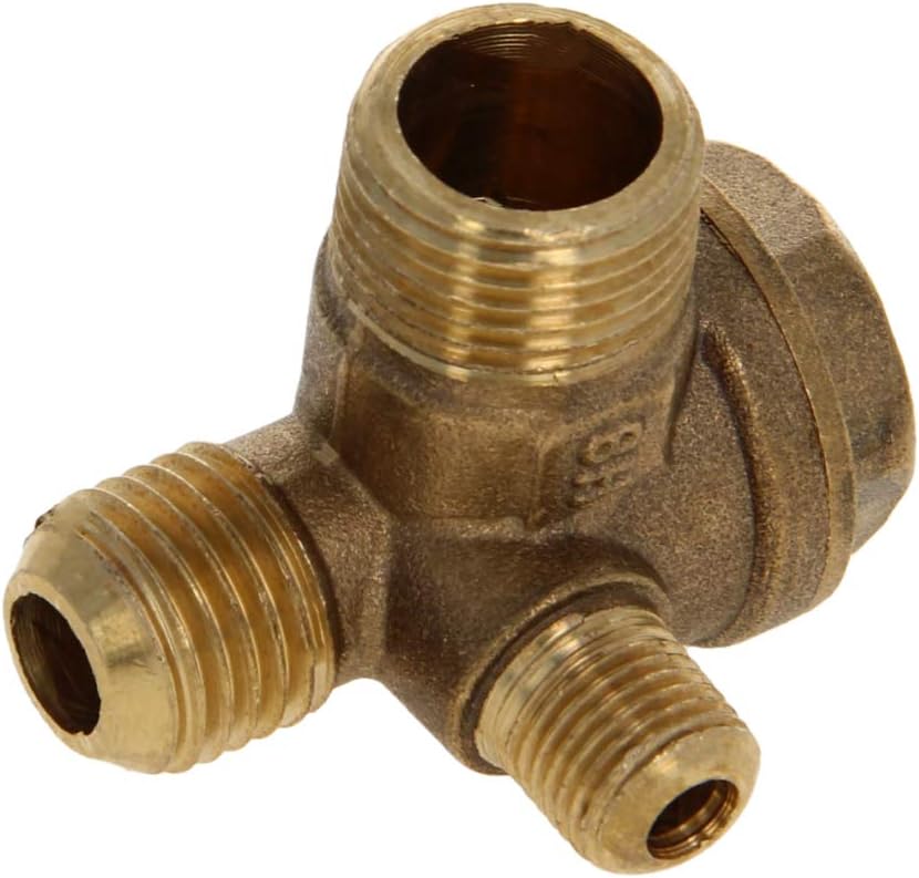 Othmro 1Pcs 2 Way Brass Air Compressor Check Valve 0.63x0.55inch Male Threaded Pneumatic Accessory Air Compressor Valve Male Threaded Non-Return Check Valve Spare Parts Tube Connector Tool - - 