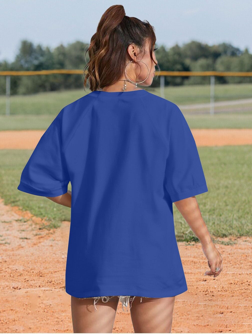 Baseball Shirt Women Striped Baseball Mom Shirts Jersey V Neck Game Day Tshirt Baseball Team Tee Tops Fans Gifts - Image 5