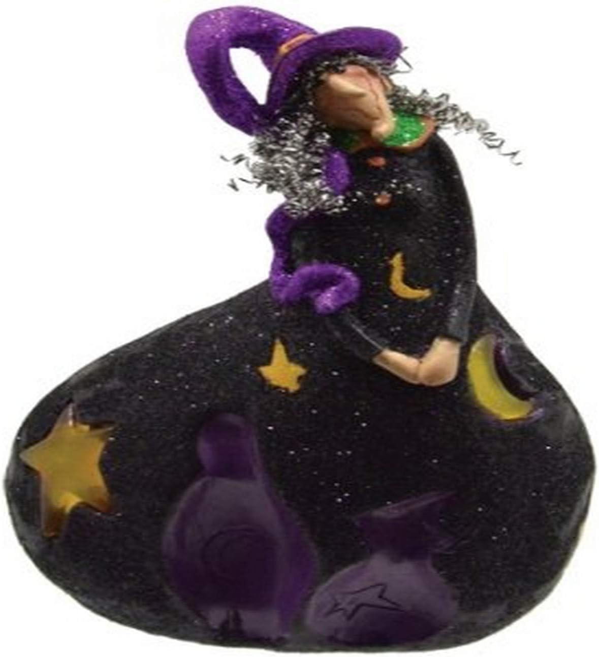 FR2672 BKPUR 4 3/4' X7 1/2 inch Black Purple Standing Witch Figurine