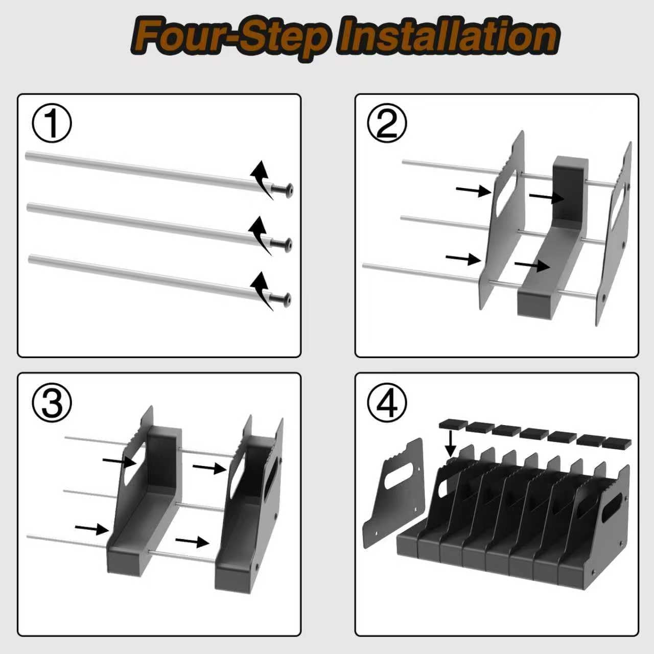 HEKAGURA Pistol Rack for Gun Safe, Can Hold up to 4-8 Pistols, with Foam Protection to Prevent Scratches on The Guns for Revolvers, Glock 17 19 23 Gun Safe Accessories