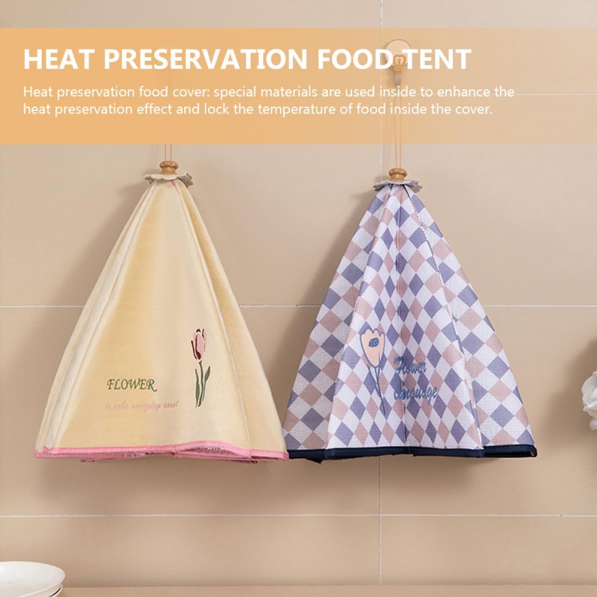 Insulated Household Food Cover Foldable Mesh Food Tent Dustproof Design for Indoor and Outdoor Use Cream Yellow