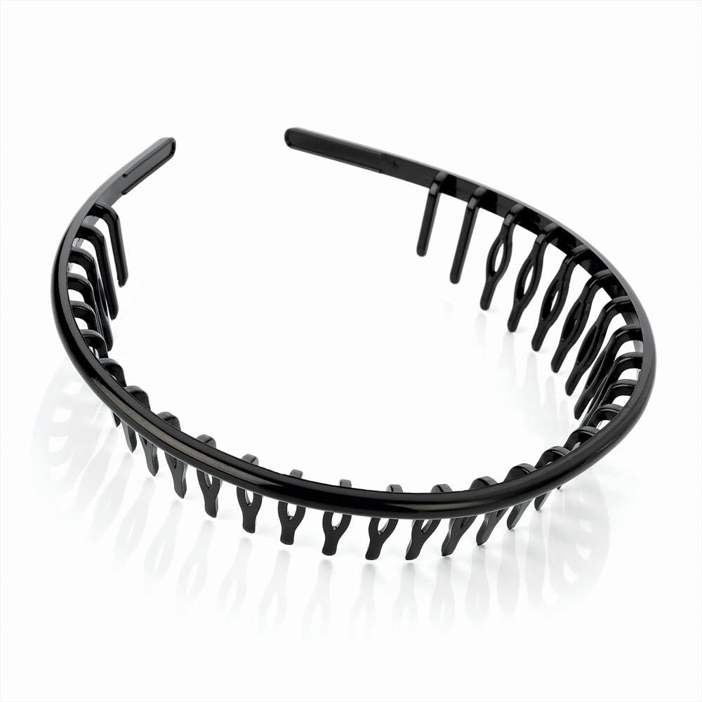 Plastic Tooth Design Alice Band Hair band Headband in Black 2.5cm Wide