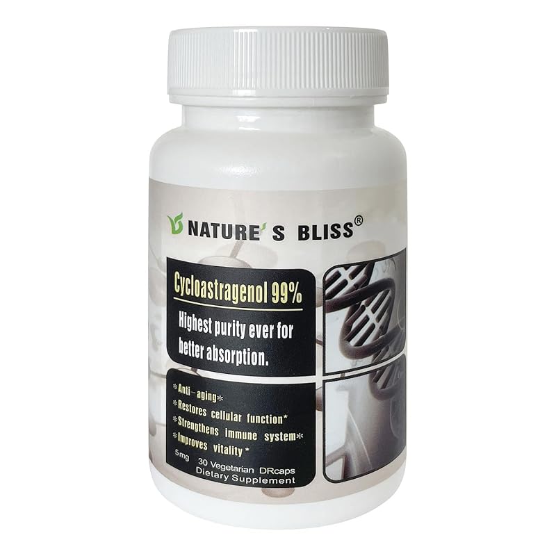 Nature'sbliss Suplemento Fitoterápico de Astrágalo com Cycloastragenol 99%, 5 mg, 30 cápsulas
