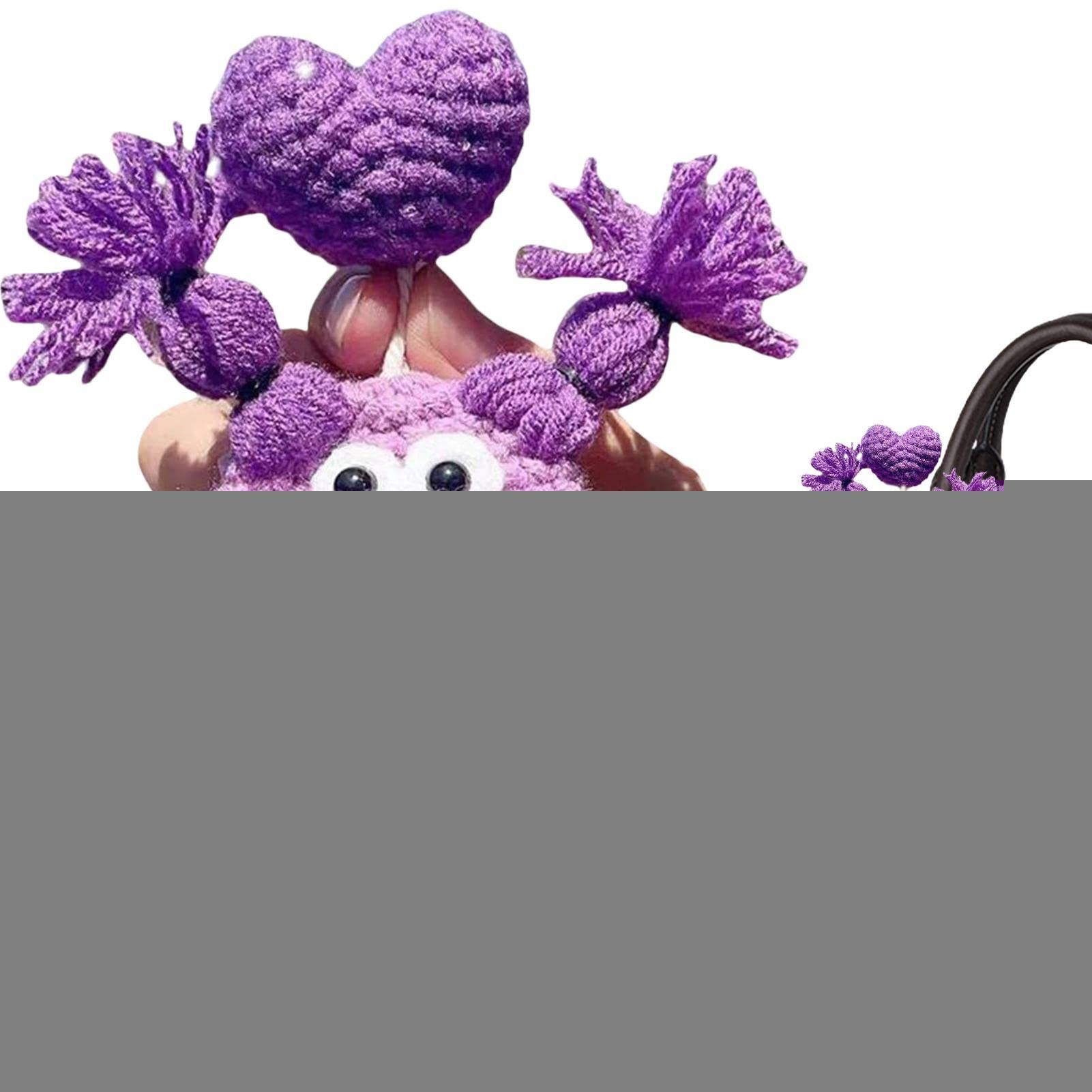 Bavokon Key Fob Pouch - Cuddly Crochet Sausage Mouth Car Key Holder - New Funny Handmade Key Bag Personalized Decor For Women Men Auto Keys