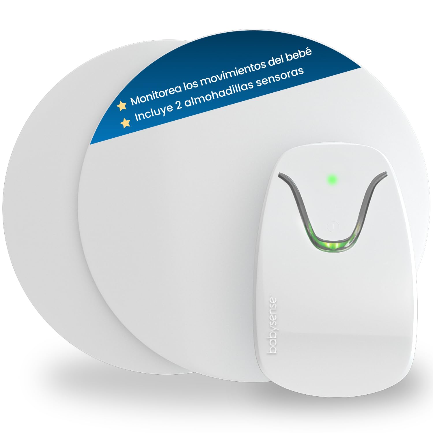 Babysense Monitor para Bebés con Alertas de Respiración en Tiempo Real, Notificaciones de Irregularidad, Certificación Médica Monitor sin Contacto, Cobertura Completa con 2 Sensores