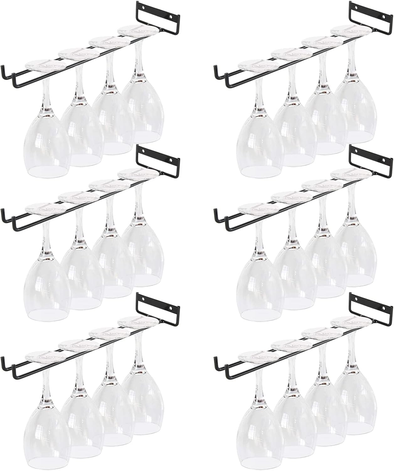 Genérico Elegante botellero de Pared para Vino, Soporte para Copas de Vino bajo el Estante y Almacenamiento Colgante para Bar y Cocina, Elegante Expositor para Copas de Vino para la organización y de