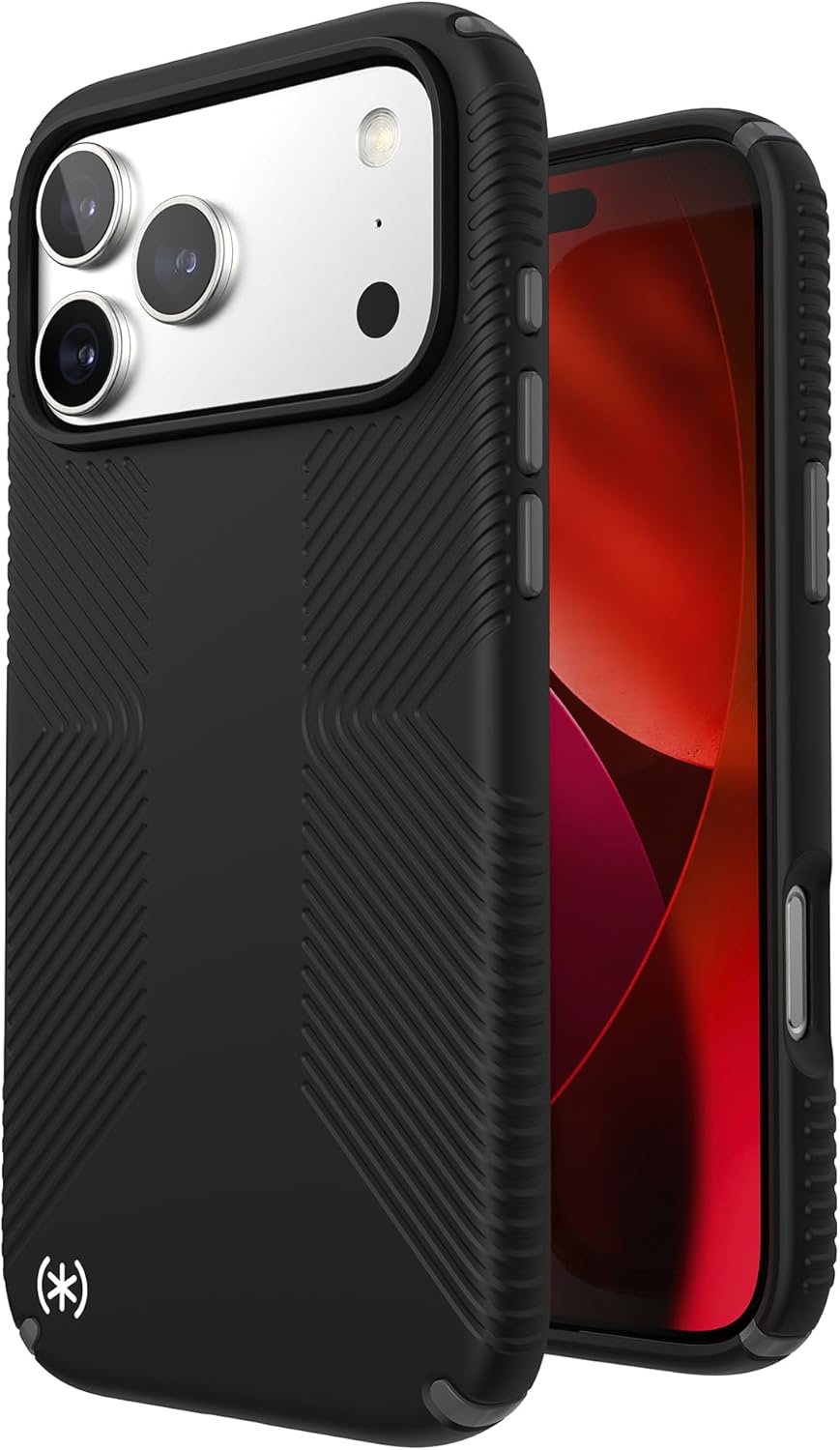 Speck PRESIDIO2 Grip for iPhone 17 Pro Max Case, Slim Protective Case, Black/Slate Grey/White