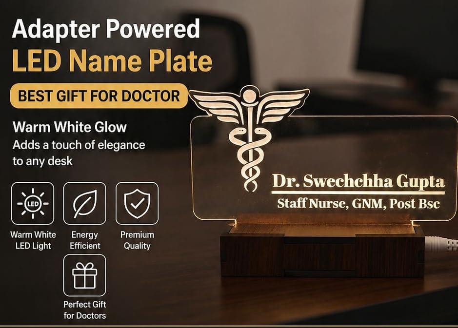 Image of DON'T JUDGE ME CUSTOMISED Doctor Lamp with Doctors Name and Design | Personalized Gift for Doctors (Warm White Color LED Light) (Doctor-3)